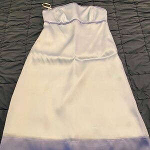 Thread bridesmaid dress circa 2003 blue satin strapless size bridal 18